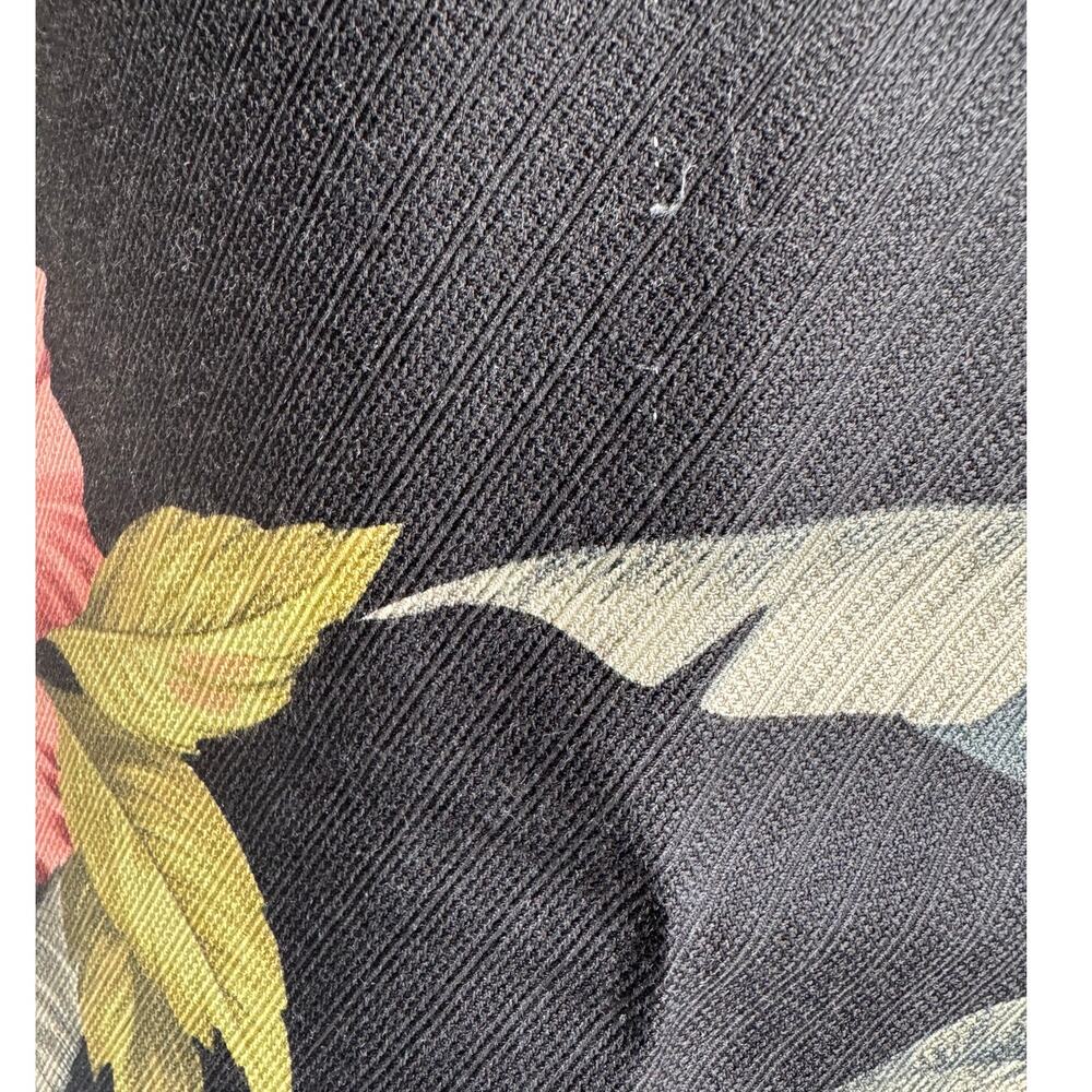 Tommy Bahama Silk Wool Tropical Floral Wrap Sarong Skirt XL Hawaiian Black Luau - Picture 6 of 9